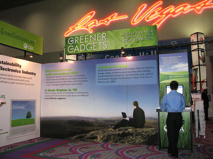The electronics industry is increasingly using “green” technology as a selling point, as seen at the CES.